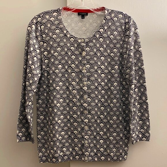 Talbots Printed 3/4 Sleeve Cardigan - NWOT - Picture 3 of 8